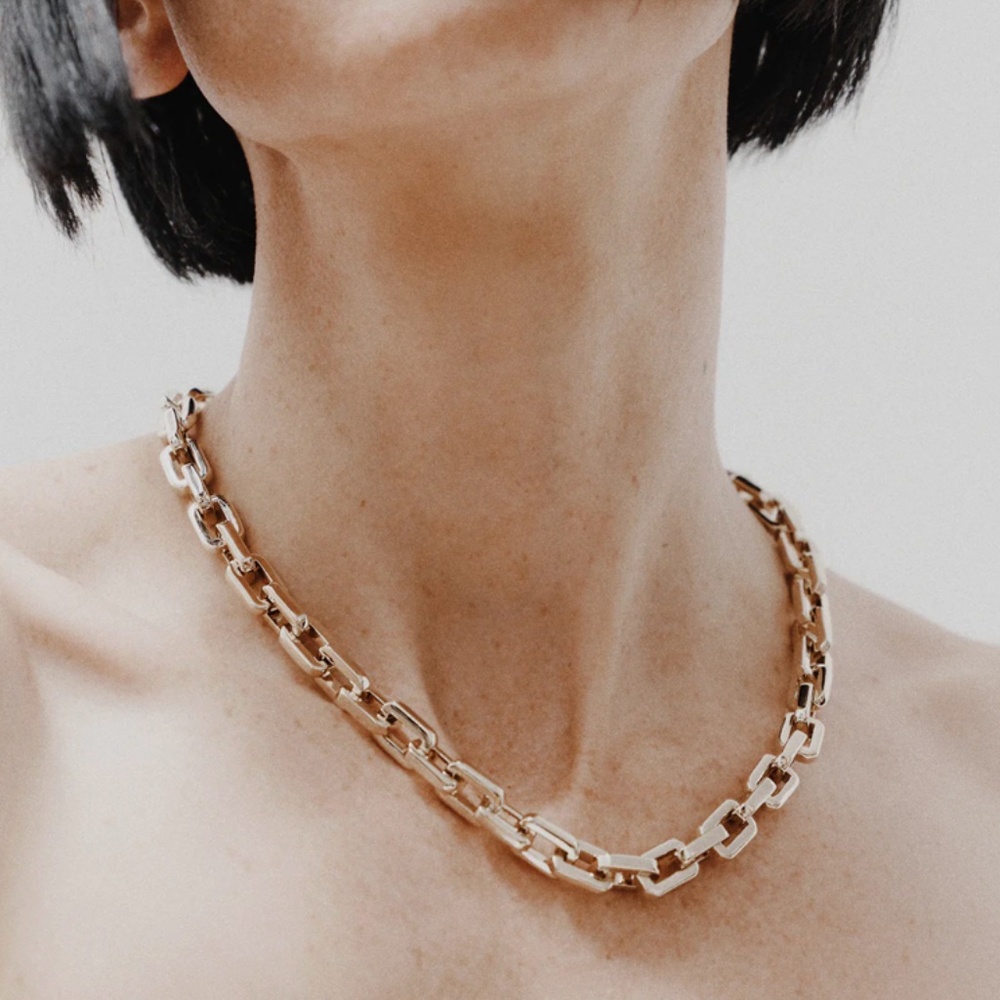 Eddie Borgo Supra Chain Link 12K Gold Plated 17" Necklace